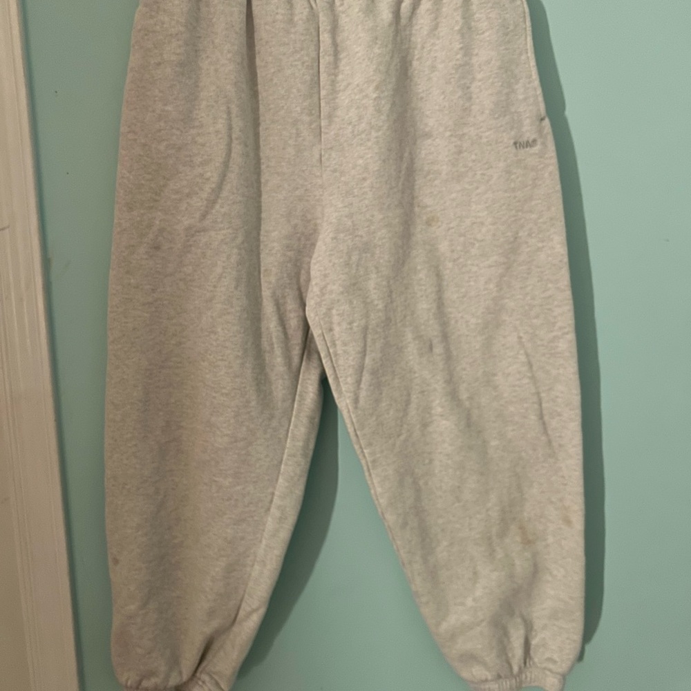 TNA Gray Track Pants with Elastic Waistband and Cuffs